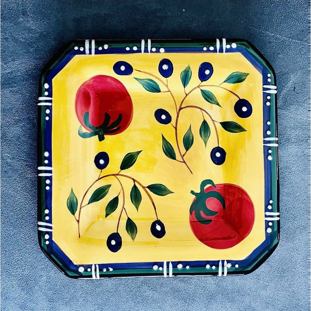Giftco 6.25" Square Ceramic Oil Plate / Bread Dish